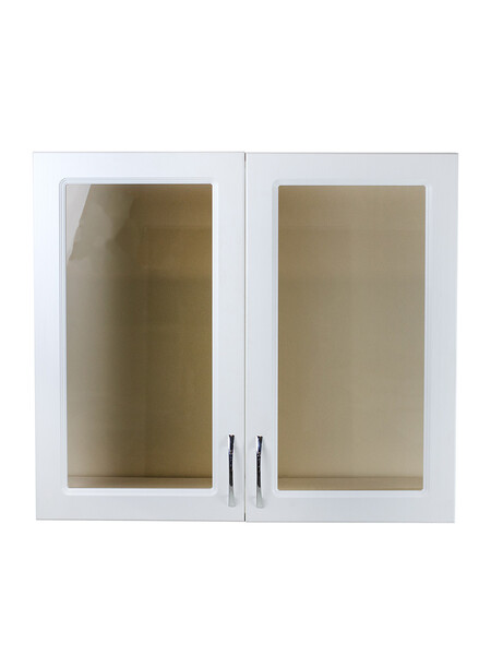 Шкаф для посуды 60 (со стеклом) Ясень Белый фасад МДФ SANTREK HOME