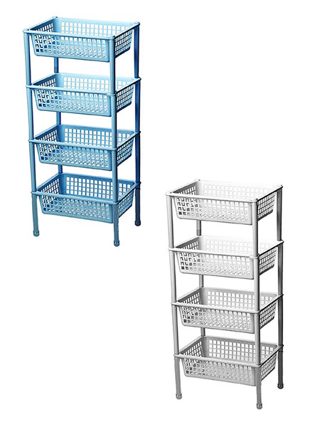 Полка овощная (4 секции) цвет микс 43,8х30,8х94 ("М-пластика") (М 2731)