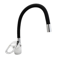 Смеситель Кухня DIABLO 1200-H-249-3 шар. d40 гибкий излив (чёрный), НА ГАЙКЕ