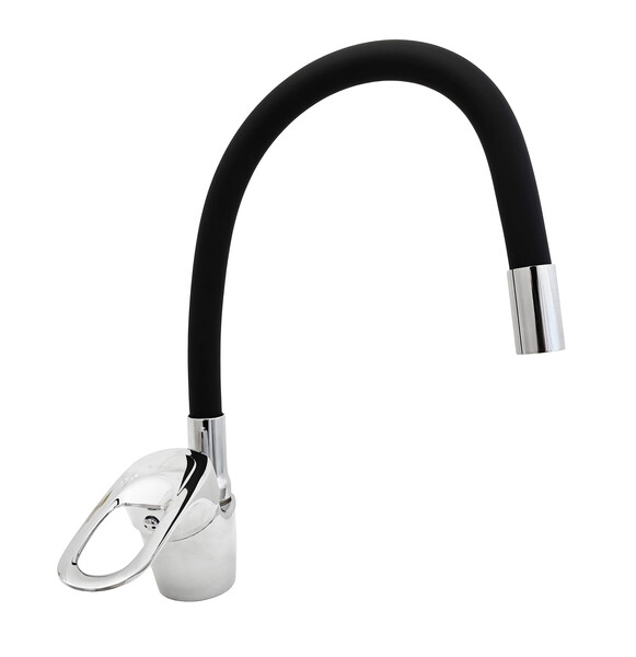 Смеситель Кухня DIABLO 1200-H-249-3 шар. d40 гибкий излив (чёрный), НА ГАЙКЕ