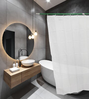 Штора д/ванн SANTREK HOME 180х180 PEVA 60064 с кольцами Белый (П164)