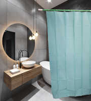 Штора д/ванн SANTREK HOME 180х180 PEVA 60571 с кольцамиТемно-зелёный (П176)