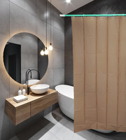 Штора д/ванн SANTREK HOME 180х180 PEVA 60063 с кольцами Коричневый (П163)