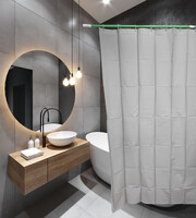 Штора д/ванн SANTREK HOME 180х180 PEVA 60068 с кольцами Серый (П165)