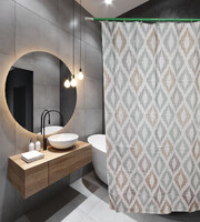 Штора д/ванн SANTREK HOME 180х180 PEVA 60623 с кольцами Кофейный камень (П179)