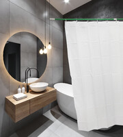 Штора д/ванн SANTREK HOME 180х180 Polyester 60054 с кольцами Белый (П162)