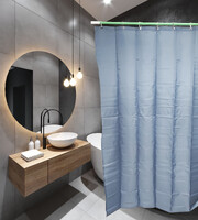 Штора д/ванн SANTREK HOME 180х180 Polyester 60563 с кольцами Синий (П174)