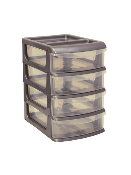 Бокс универс. средний (4 секции) цвет микс 25,5х17,5х27,2 ("М-пластика") (М 2766)