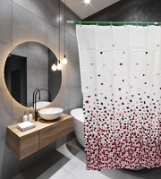 Штора д/ванн SANTREK HOME 180х180 ФОТОПРИНТ Polyester 61094 с кольцами Мозайка (П183)