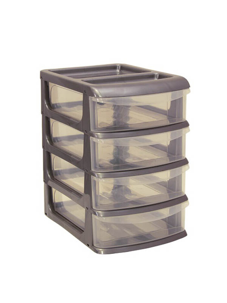 Бокс универс. большой (4 секции) цвет микс 35,5х25х37,6 ("М-пластика") (М 2768)