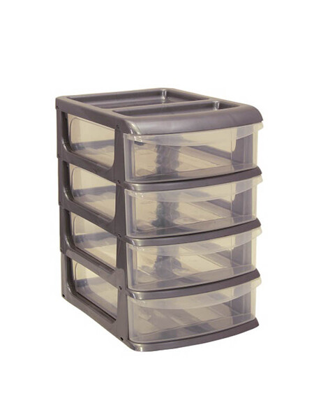 Бокс универс. большой (4 секции) цвет микс 35,5х25х37,6 ("М-пластика") (М 2768)