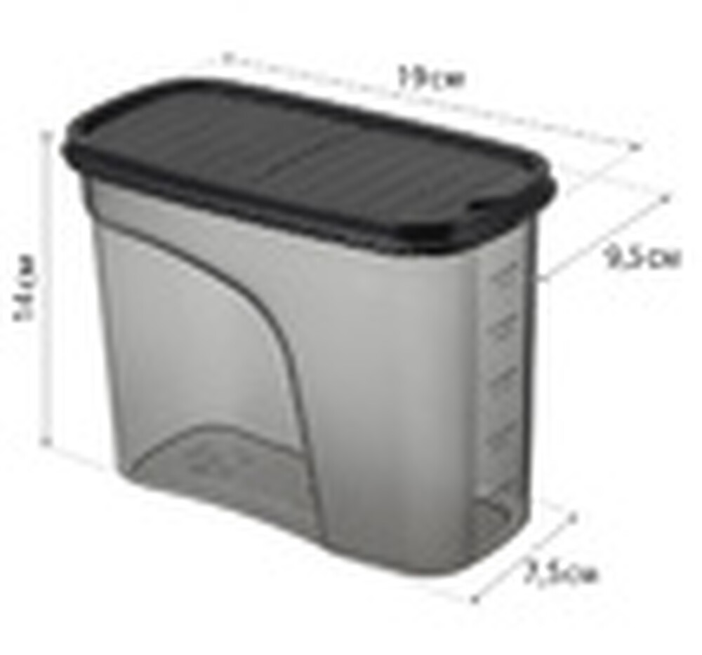 Емкость для сыпучих продуктов БЕСТ 1,5 л Графитовый ("М-пластика") (М 1255)