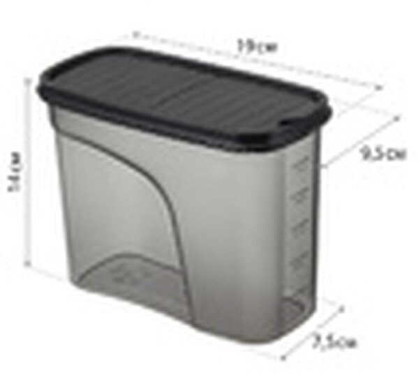 Емкость для сыпучих продуктов БЕСТ 1,5 л Графитовый ("М-пластика") (М 1255)