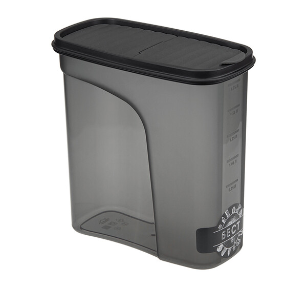 Емкость для сыпучих продуктов БЕСТ 2 л Графитовый ("М-пластика") (М 1256)