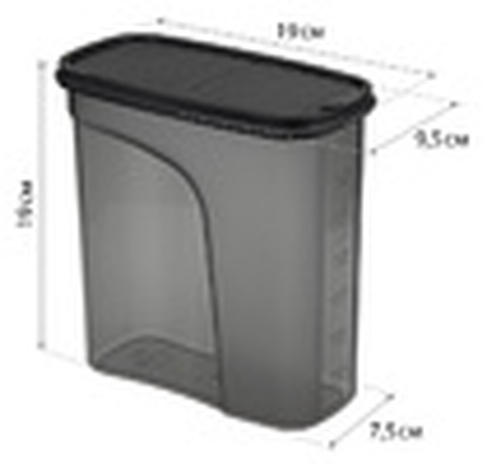 Емкость для сыпучих продуктов БЕСТ 2 л Графитовый ("М-пластика") (М 1256)