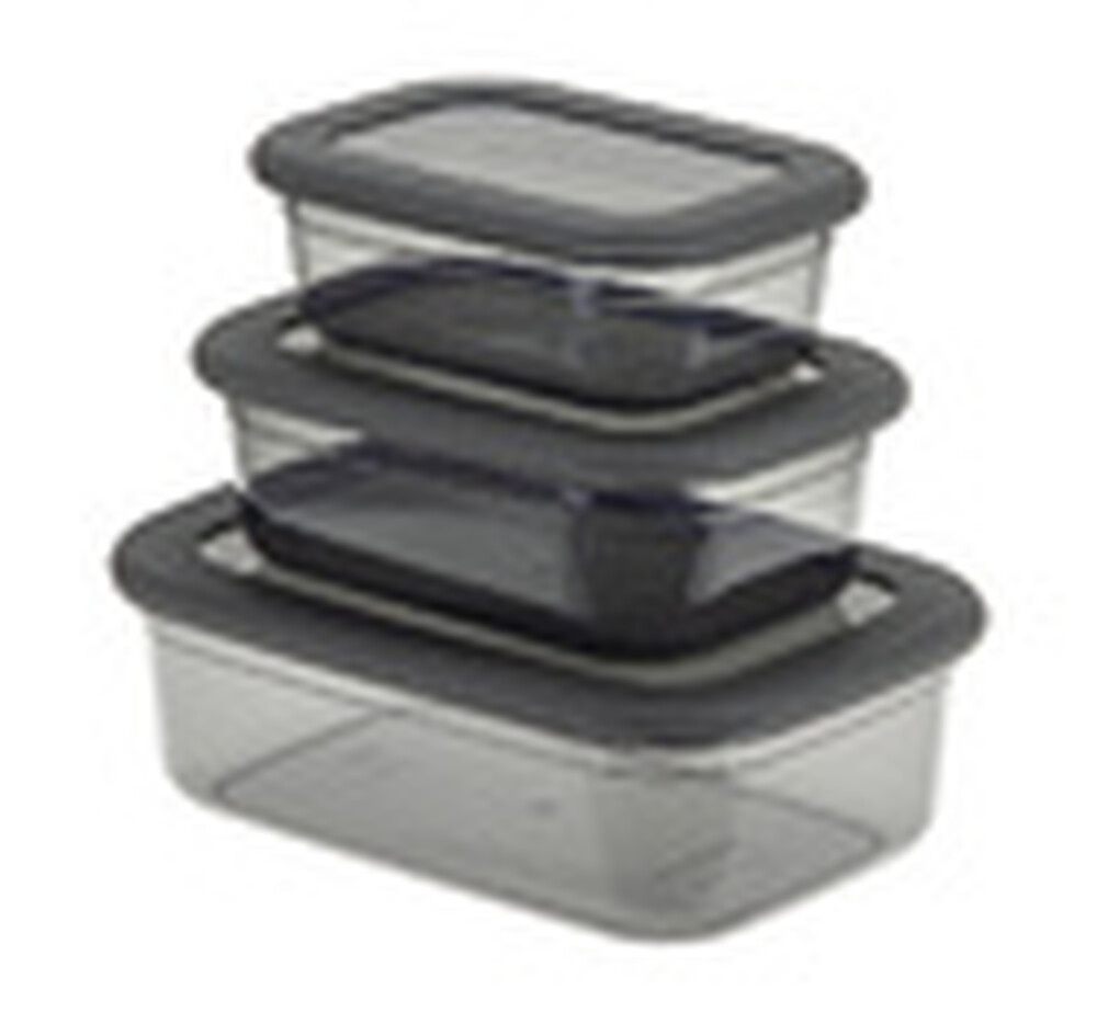 Набор ёмкостей для продуктов РЕСПЕКТ (0,4л+0,7л+1,2л) графитовый ("М-пластика") (М 1264)