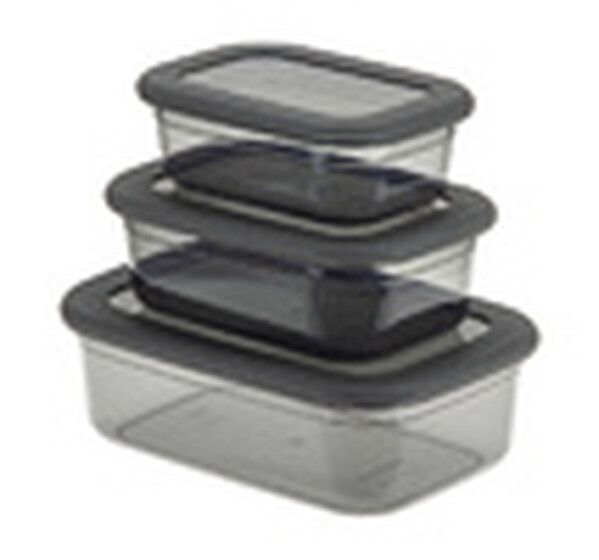 Набор ёмкостей для продуктов РЕСПЕКТ (0,4л+0,7л+1,2л) графитовый ("М-пластика") (М 1264)