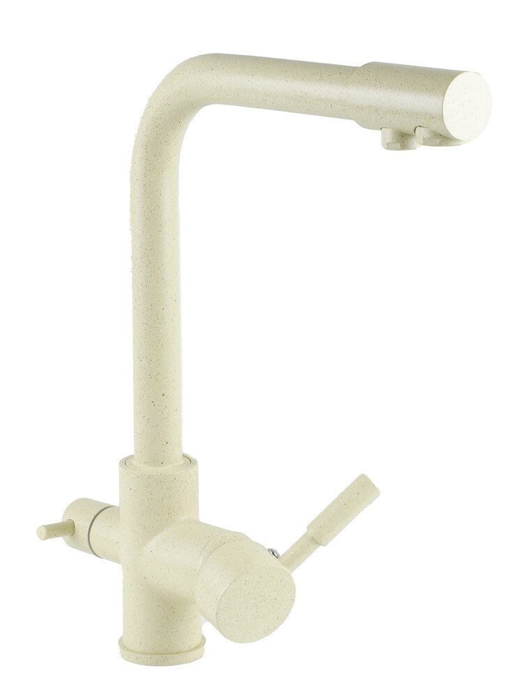 Смеситель Кухня SANTREK AQUA-1001 "PRESTIGE" (SAP-1001)  шар. d-35 с подключением фильтра питьевой воды, Песочный