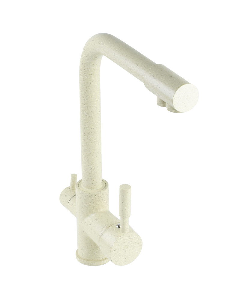 Смеситель Кухня SANTREK AQUA-1001 "PRESTIGE" (SAP-1001)  шар. d-35 с подключением фильтра питьевой воды, Песочный