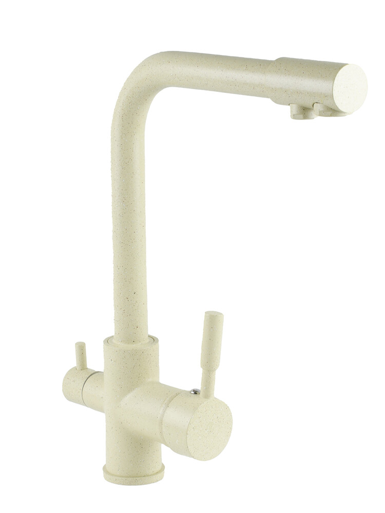 Смеситель Кухня SANTREK AQUA-1001 "PRESTIGE" (SAP-1001)  шар. d-35 с подключением фильтра питьевой воды, Песочный