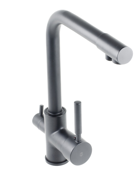 Смеситель Кухня SANTREK AQUA-1002 "PRESTIGE" (SAP-1002)  шар. d-35 с подключением фильтра питьевой воды, Черный