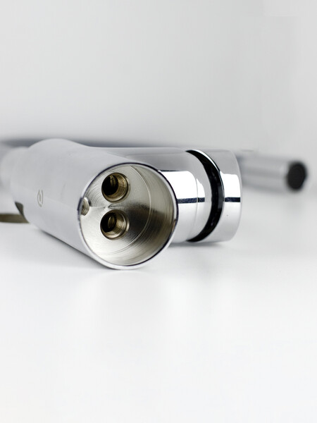 Смеситель Кухня SANTREK AQUA-1012 "PRESTIGE" (SAP-1012)  шар. d-35 с силиконовым изливом, Серый/Хром