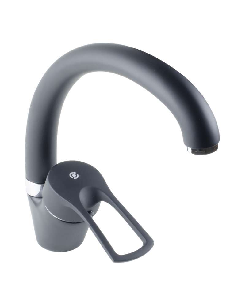 Смеситель Кухня SANTREK AQUA-1020 "PRESTIGE" (SAP-1020)  шар. d-40 Макси, Черный