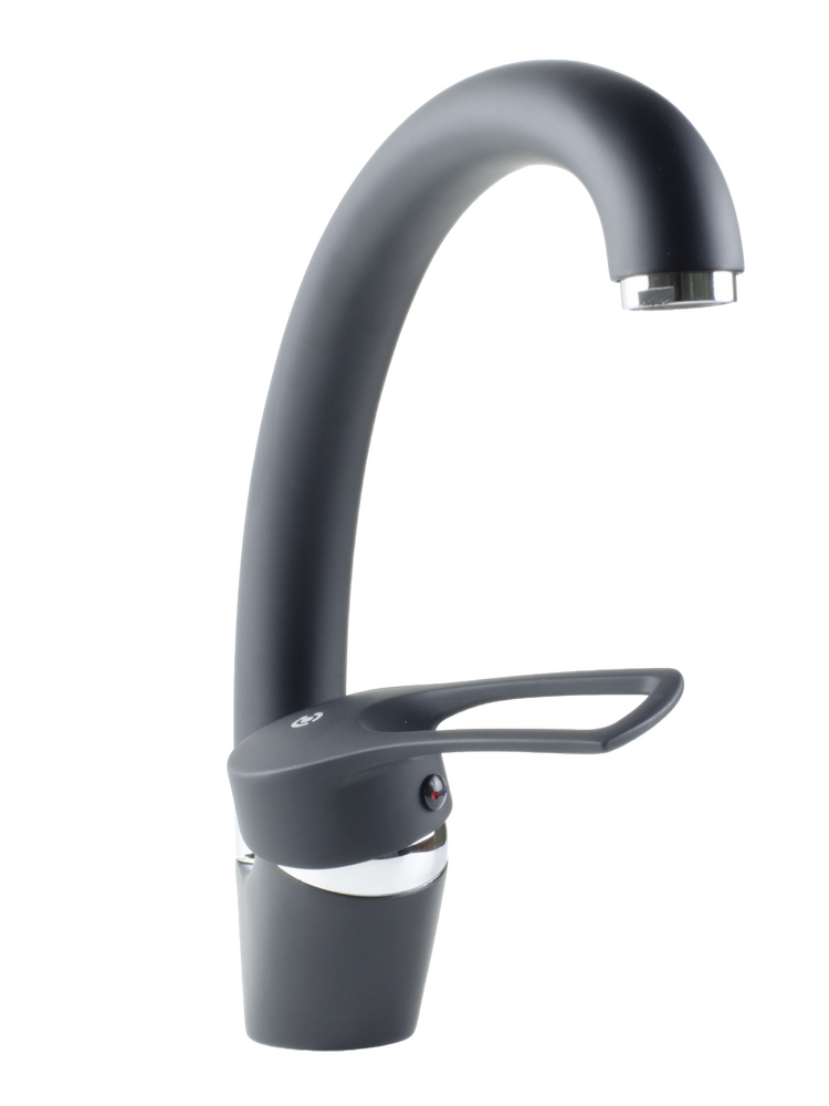 Смеситель Кухня SANTREK AQUA-1020 "PRESTIGE" (SAP-1020)  шар. d-40 Макси, Черный