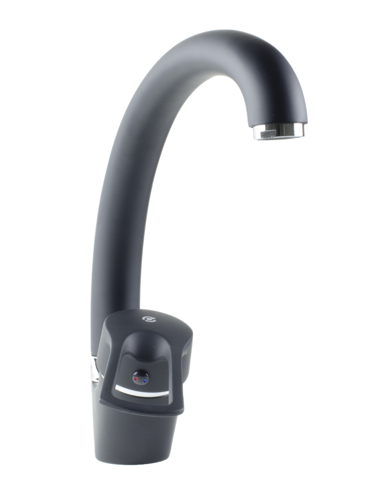 Смеситель Кухня SANTREK AQUA-1020 "PRESTIGE" (SAP-1020)  шар. d-40 Макси, Черный