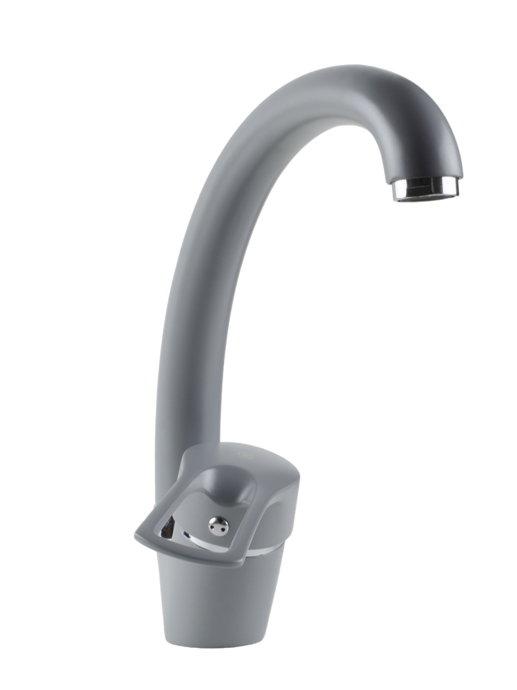 Смеситель Кухня SANTREK AQUA-1021 "PRESTIGE" (SAP-1021)  шар. d-40 Макси, Серый