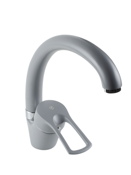 Смеситель Кухня SANTREK AQUA-1021 "PRESTIGE" (SAP-1021)  шар. d-40 Макси, Серый