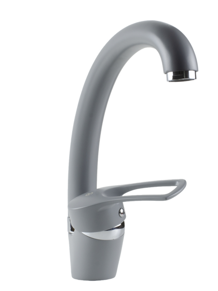 Смеситель Кухня SANTREK AQUA-1021 "PRESTIGE" (SAP-1021)  шар. d-40 Макси, Серый