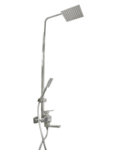 Душевая система SANTREK AQUA-990 INOX  шар. d-35 нерж, с верхним душем и смесителем