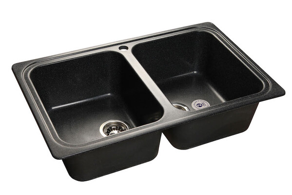Мойка для кухни GranFest Композит STANDART 780K 2 чаши 780*510 мм (S-780K черный)