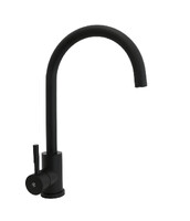 Смеситель Кухня SANTREK AQUA-805 "INOX" шар d-35 нерж. на гайке (черный)