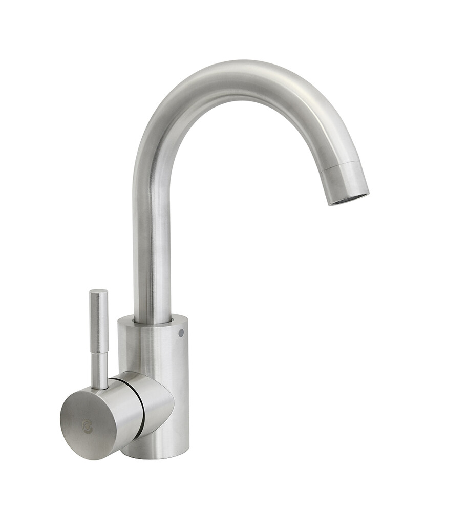 Смеситель Кухня SANTREK AQUA-940 "INOX"  шар. d-35 нерж, низкий излив