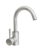 Смеситель Кухня SANTREK AQUA-940 "INOX"  шар. d-35 нерж, низкий излив