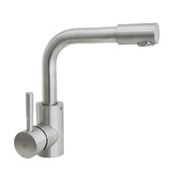 Смеситель Кухня SANTREK AQUA-960 "INOX"  шар. d-35 нерж,низкий Г-образный излив