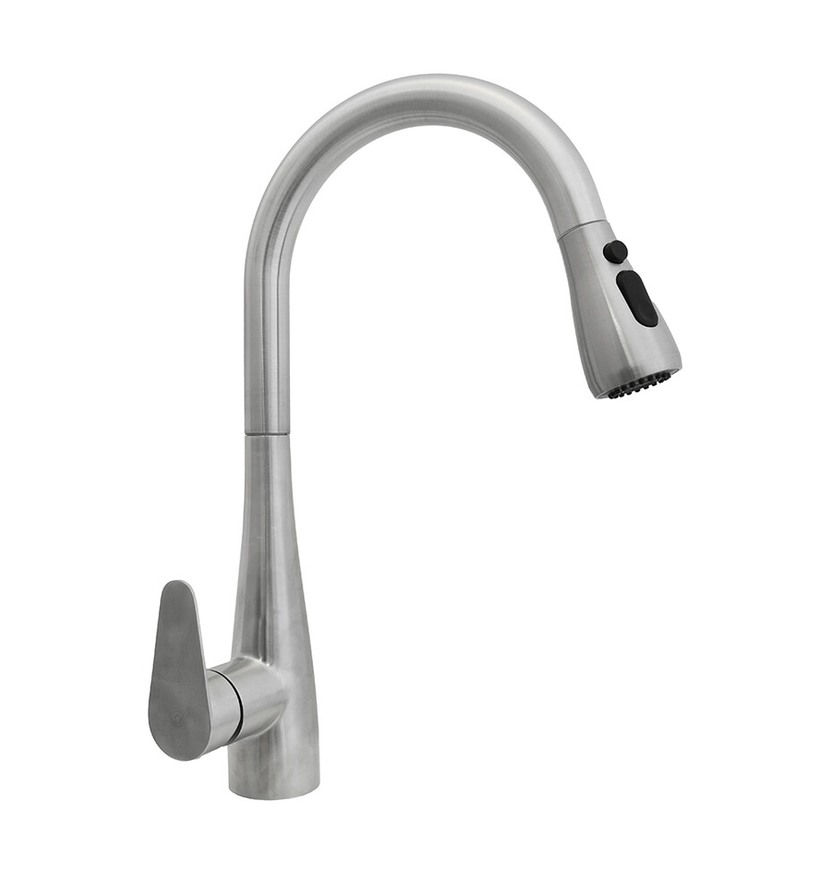 Смеситель Кухня SANTREK AQUA-830 "INOX" шар d-35 нерж. с выдвижным изливом   СНИЖЕНА ЦЕНА !!!