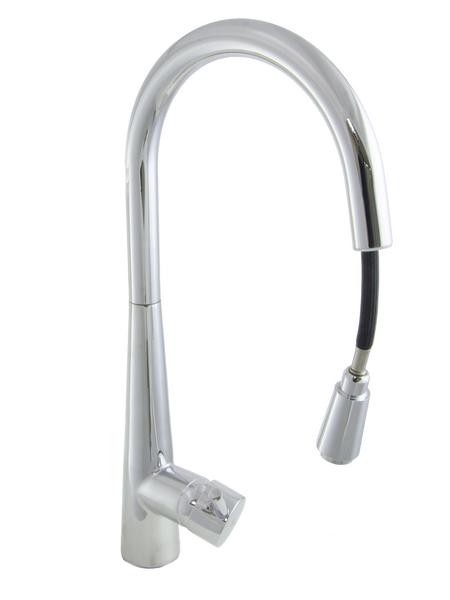 Смеситель Кухня SANTREK AQUA-1040 "PRESTIGE" (SAP-1040)  шар. d-35 с выдвижным изливом (хром)