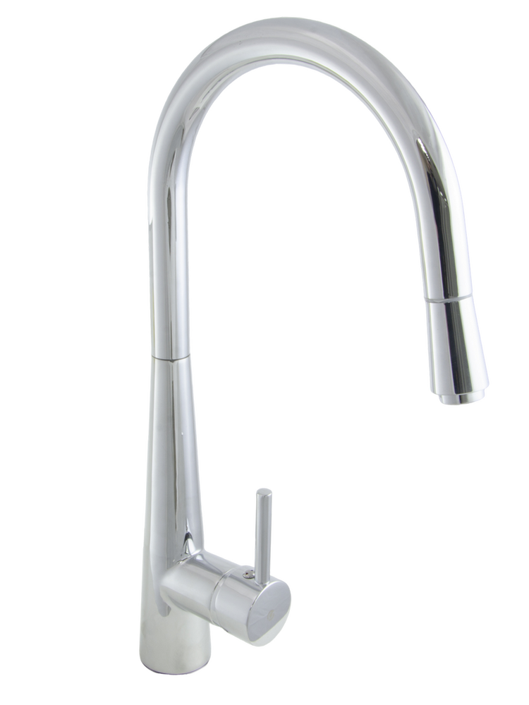 Смеситель Кухня SANTREK AQUA-1040 "PRESTIGE" (SAP-1040)  шар. d-35 с выдвижным изливом (хром)