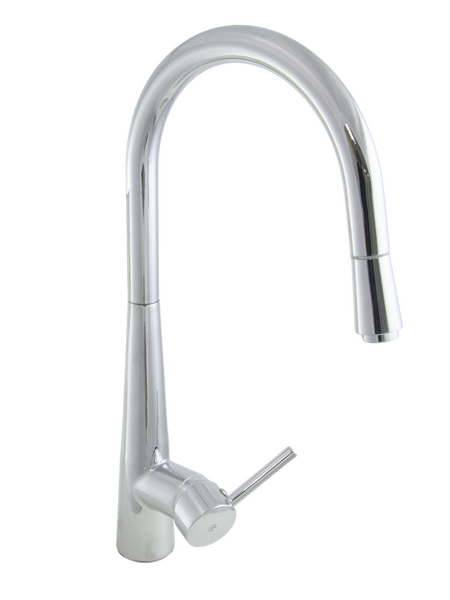 Смеситель Кухня SANTREK AQUA-1040 "PRESTIGE" (SAP-1040)  шар. d-35 с выдвижным изливом (хром)