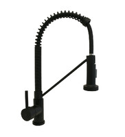 Смеситель Кухня SANTREK AQUA-840 "INOX" (SAP-840) шар d-35 нерж. с гибким изливом (черный)