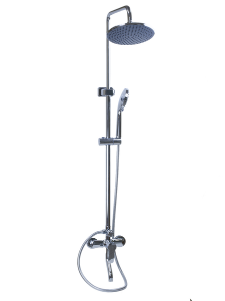 Душевая система SANTREK AQUA-1200 "PRESTIGE" (SAP-1200)  шар. d-35 с верхним душем и смесителем (хром)