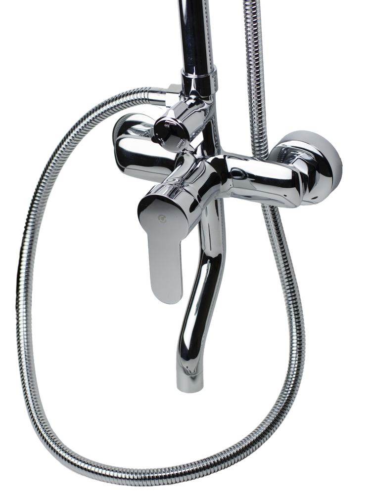 Душевая система SANTREK AQUA-1200 "PRESTIGE" (SAP-1200)  шар. d-35 с верхним душем и смесителем (хром)