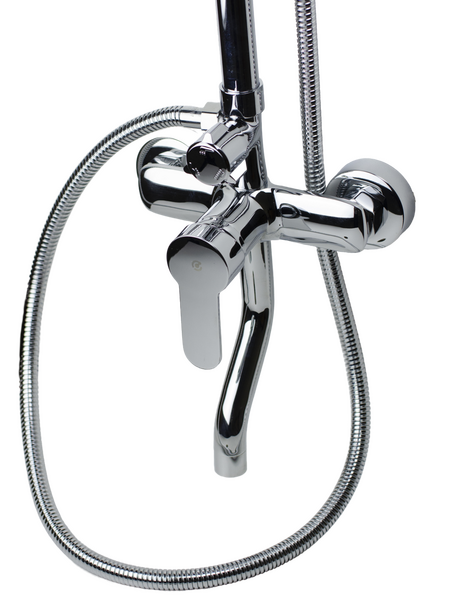 Душевая система SANTREK AQUA-1200 "PRESTIGE" (SAP-1200)  шар. d-35 с верхним душем и смесителем (хром)