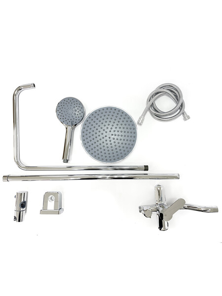 Душевая система SANTREK AQUA-1200 "PRESTIGE" (SAP-1200)  шар. d-35 с верхним душем и смесителем (хром)