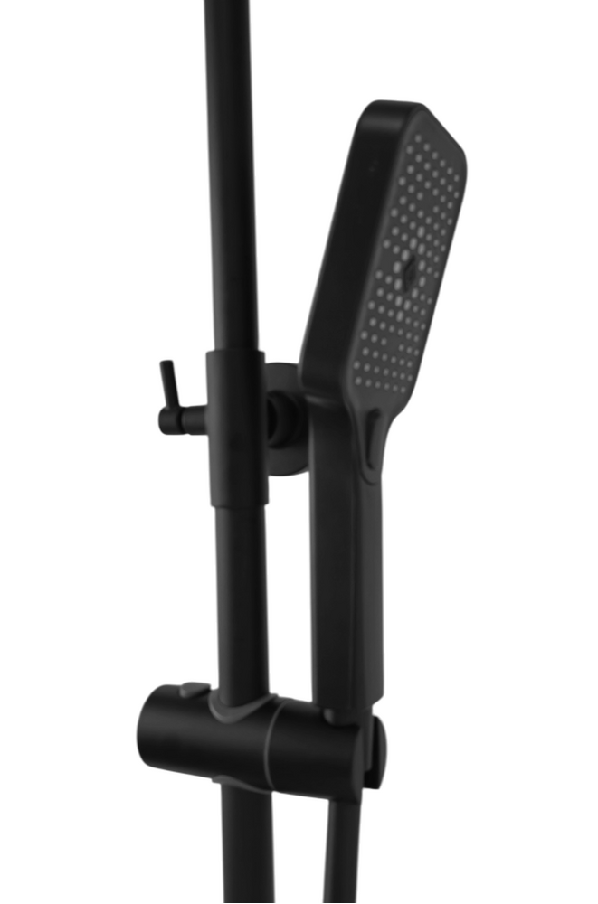 Душевая система SANTREK AQUA-1210 "PRESTIGE" (SAP-1210)  шар. d-35 с верхним душем и смесителем (черный)