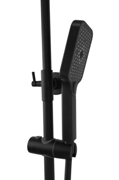 Душевая система SANTREK AQUA-1210 "PRESTIGE" (SAP-1210)  шар. d-35 с верхним душем и смесителем (черный)