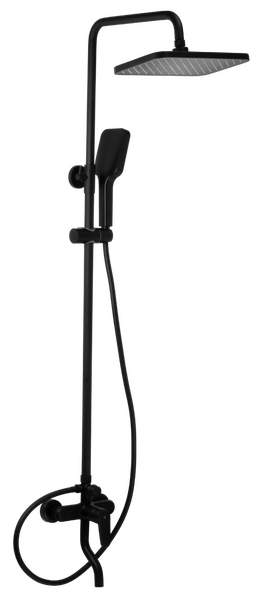 Душевая система SANTREK AQUA-1210 "PRESTIGE" (SAP-1210)  шар. d-35 с верхним душем и смесителем (черный)